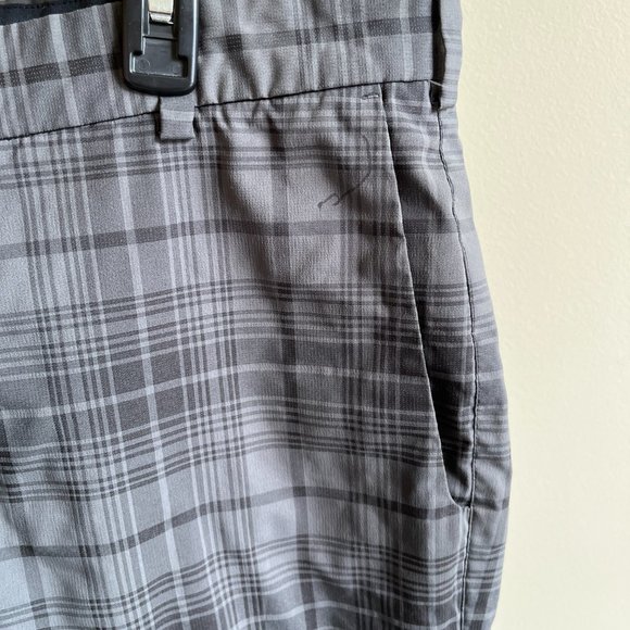 NIKE GOLF DRI FIT TOUR PERFORMANCE Pants Plaid Gray Black SZ 36x32 Stretch Mens - Picture 7 of 12